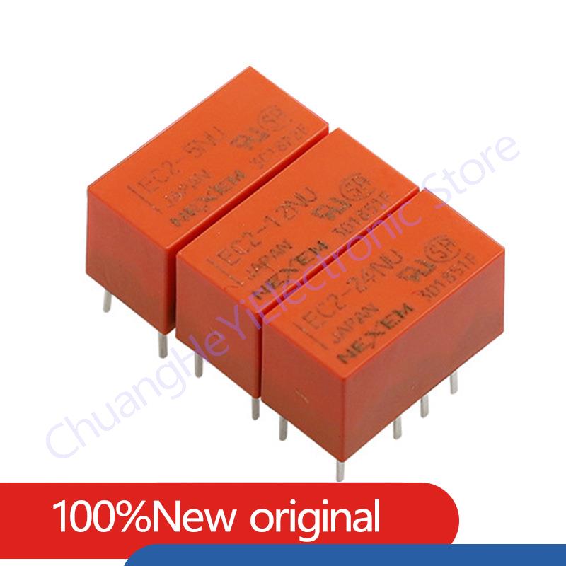 5pcs NEW Relay EC2-4.5NU EC2-5NU EC2-12NU EC2-24NU Can Replace TX2-5V G6S-2-5VDC Two Open and Two Close 2A 8Pin 5V 12V 24V relay Relays 5