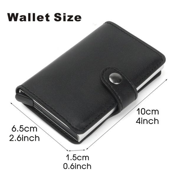 Rfid ID Card Holder Luxury Purse Wallet Men Passport Holder Small Smart Metal Bank Credit Leather Cardholder for Women Card Bag