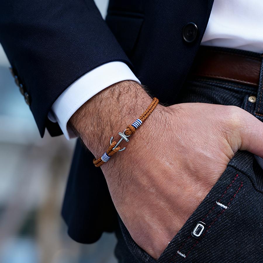 

Noter Minimalist Elegance Anchor Bracelet Men Unfading A Grade 2mm Thin String 5 Colors Available Hiphop Rock Hand Accessories темно-желтого