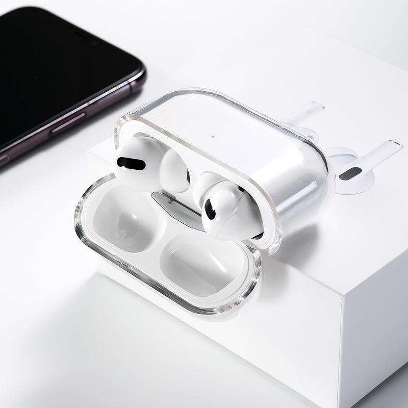 AirPods Pro 2 Transparent Hard Shell Case, Compatible with AirPods 3 & 4, Soft Protective Cover