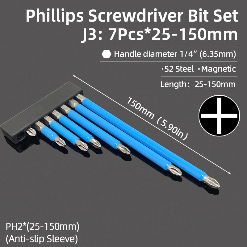 Phillips Screwdrivers Bits Cross Head Magnetic Screwdrivers PH00 PH1 PH2 S2 Hex Shank Hand Tools 50/75/100/150/200/300mm