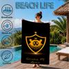 Qarabag Golden Crested Football Emblem Beach Towel, Quick-drying, Easy to Care for, Suitable for Both Fitness and Beach Vacations,Sports Essential