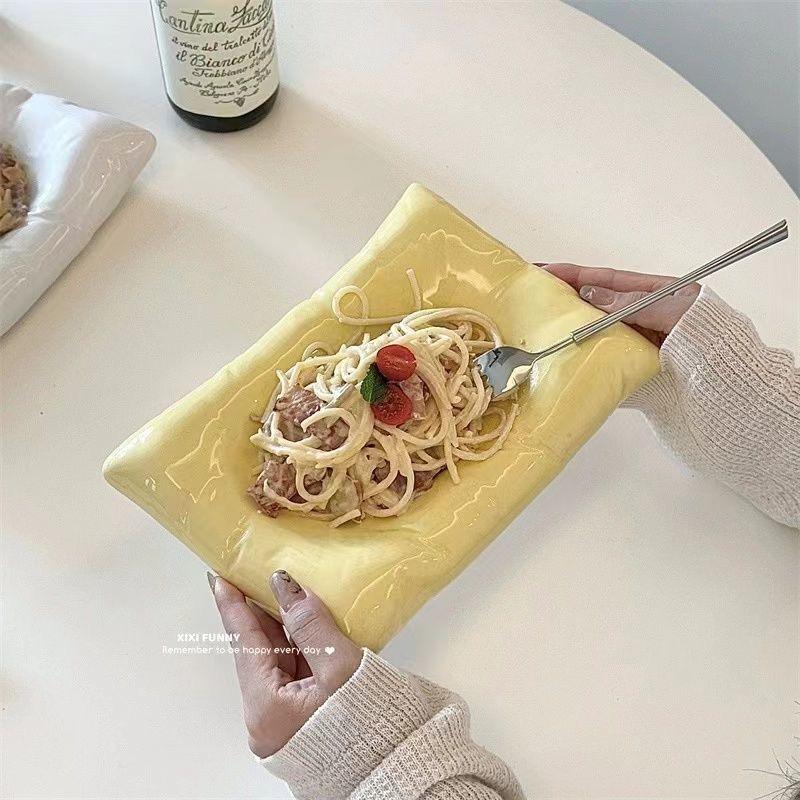 Creative Ceramic Salad Plate – Dessert, Snack, Sushi & Cold Dish Serving Plate