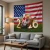 Fußball-Wandteppich Flachdruck USA-Flagge Kulisse Internationale Fußballfans Dekoration Globale Sportturnier Wandbehang