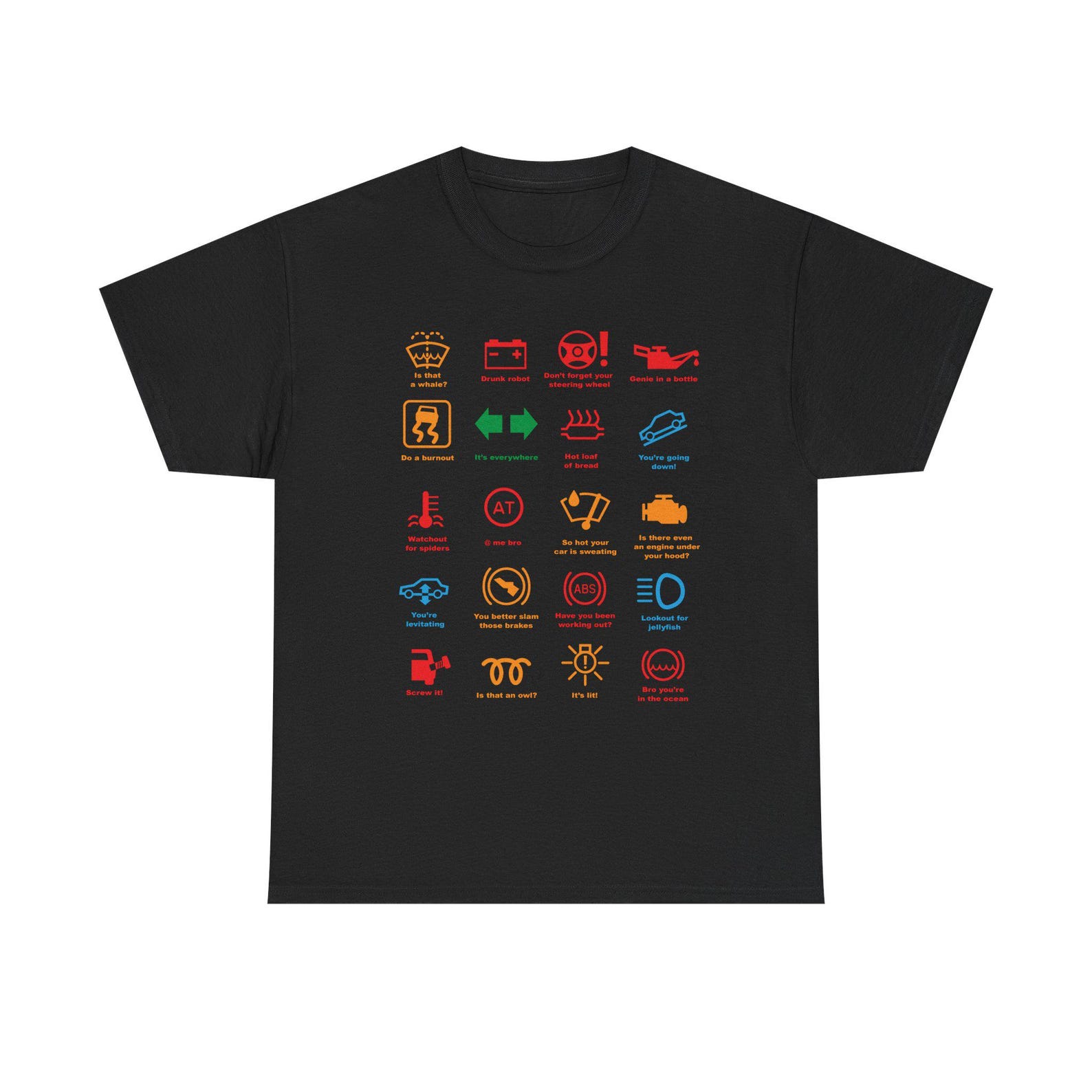 Car Icons Tee, Funny Mechanic Shirt, Car Lover Gift XL