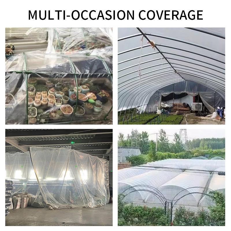Transparent Rainproof Waterproof Tarpaulin Garden Plant Cover with Grommets Lightweight Thicken Plastic Insulation Shed Cloth
