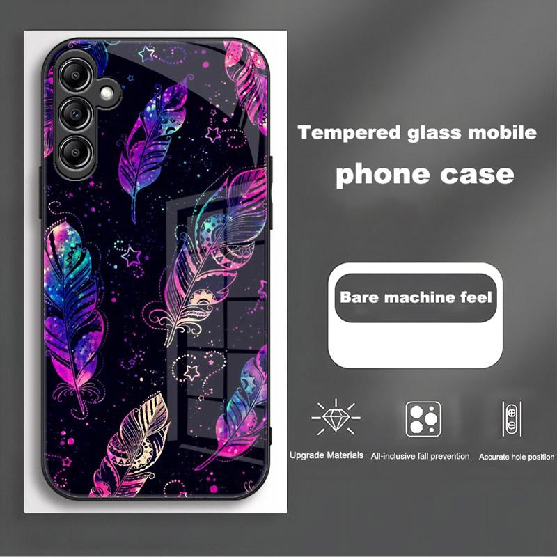 For Samsung Galaxy A56 Case SM-A566B Fashion Painted Cover Tempered Glass Case For Samsung A16 A26 A36 Galaxy A56 5G Shell Coque