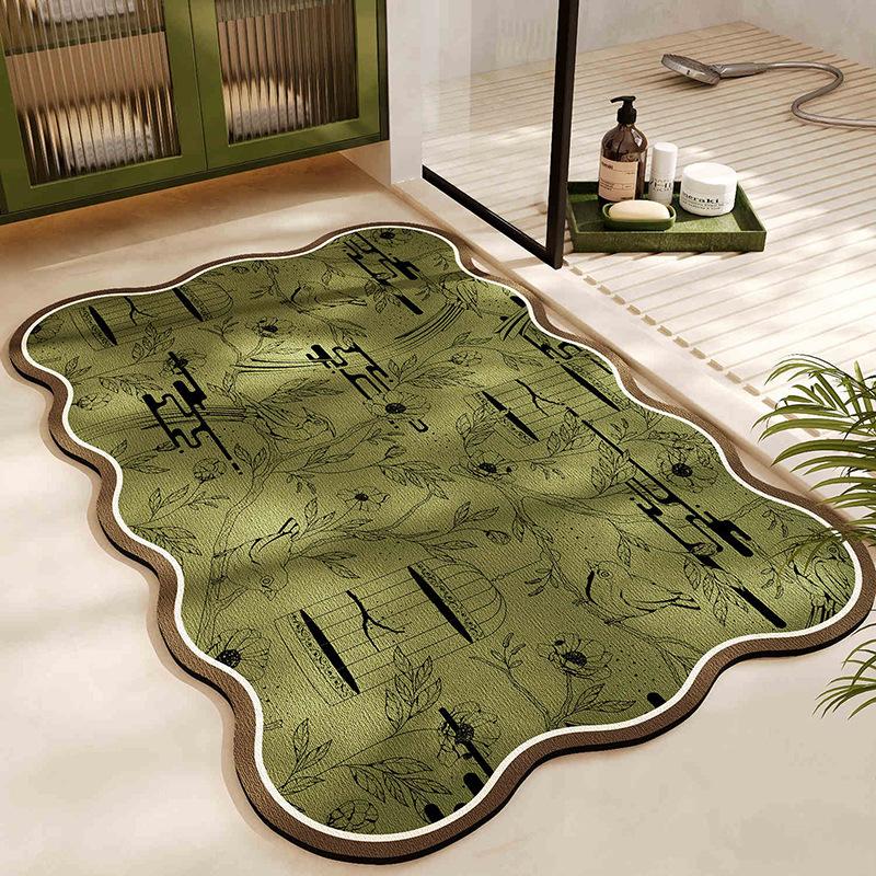 Bathroom Floor Mat Green Forest Style Bathroom Floor Mat Absorbent Quick Drying Anti Slip Mat