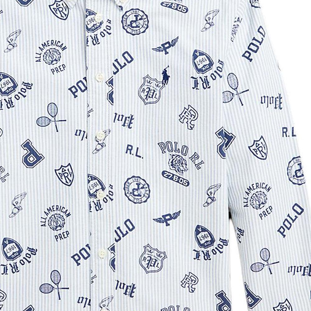 Polo Ralph Lauren Logo Print Long Sleeve Shirt Kids shirts White CWPOWOVY6820514-999