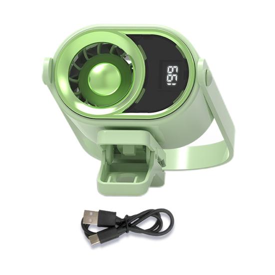 Mini Clip-on Fan with Night Light LCD Display Stepless Speed Personal Desk Fan USB Rechargeable Portable Outdoor Travel Cooling