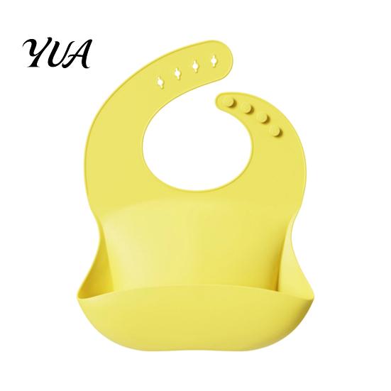 Adjustable Bibs for 6 Months to 3 Years Silicone Baby Bib, Waterproof Soft Feeding Durable One Handed Easy Wear Large Pocket Food Catch Bib Babies And