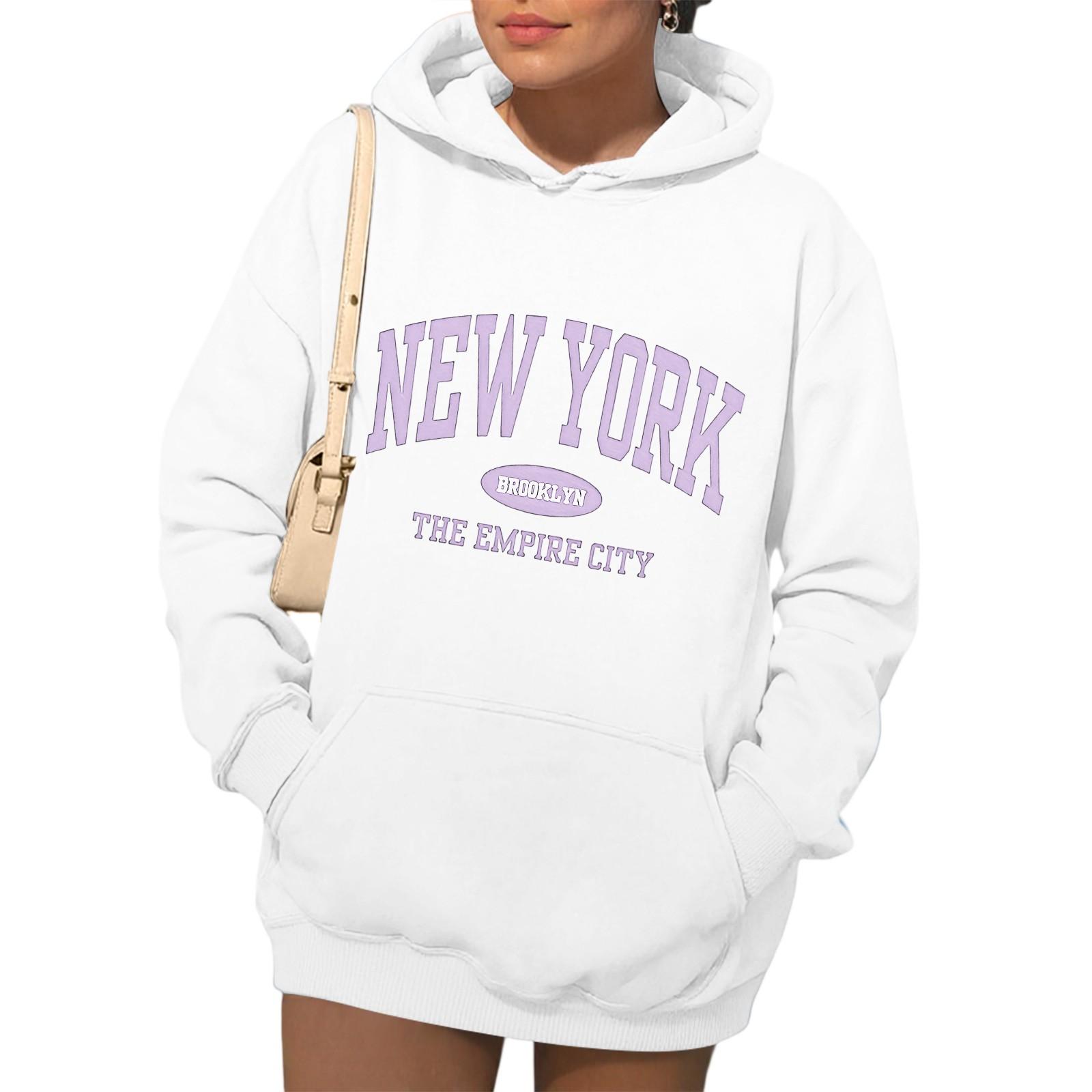 

Женские толстовки, осенняя мода, свитшоты с принтом, повседневная толстовка с длинным рукавом, свободная толстовка, осенняя толстовка XL белый