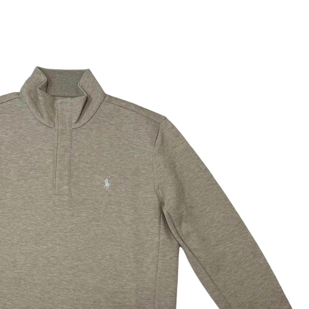 Polo Ralph Lauren Tek Renk Günlük Küçük Logolu Nakışlı Dik Yaka Yarım Fermuarlı Sweatshirt Erkek sweatshirt 710932529-001