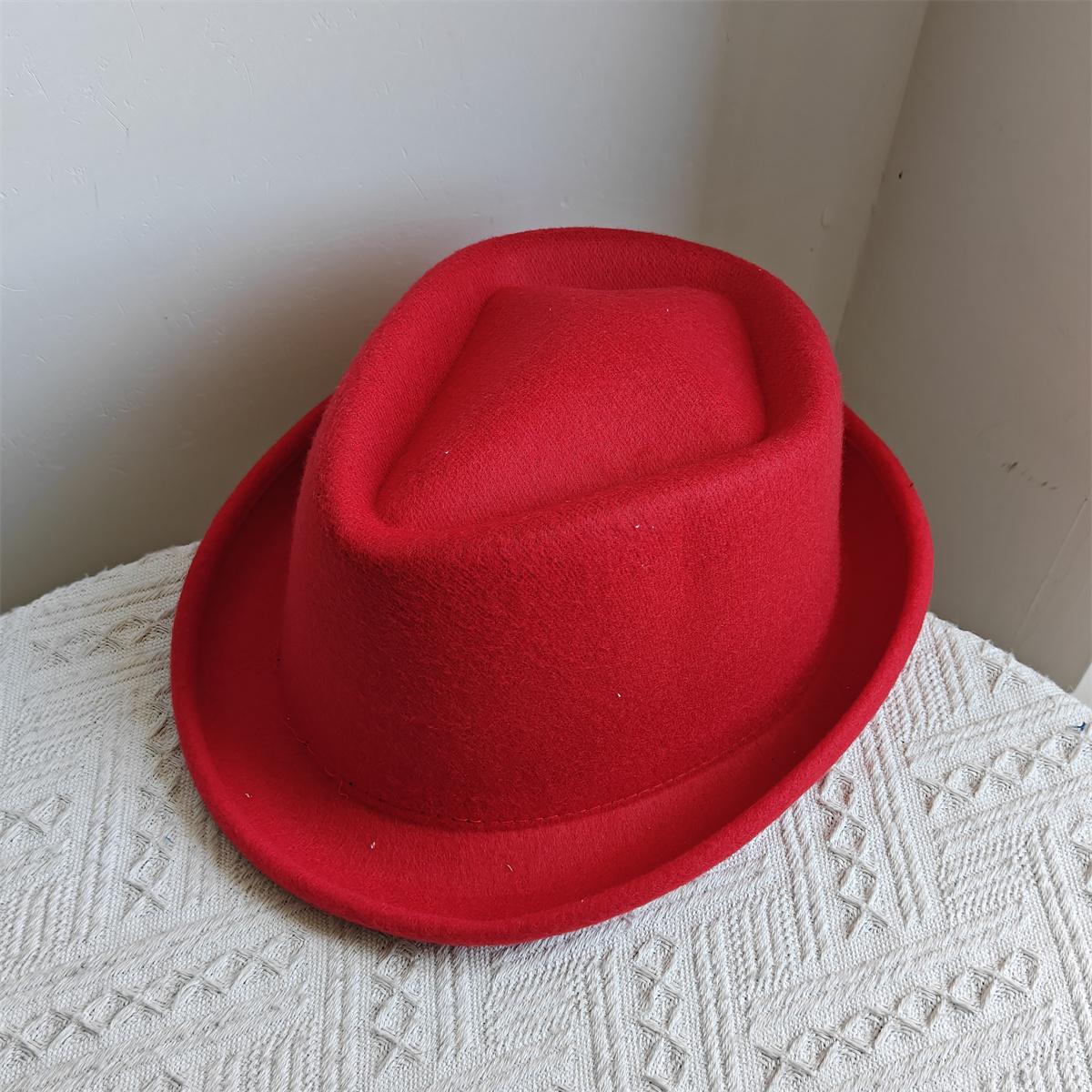 

Fedora Hat for Men Women Causal Black Pork Pie Hat Vintage Gentleman Trilby Jazz Cap Church Party Women s Felt Hats 2025 56-58cm