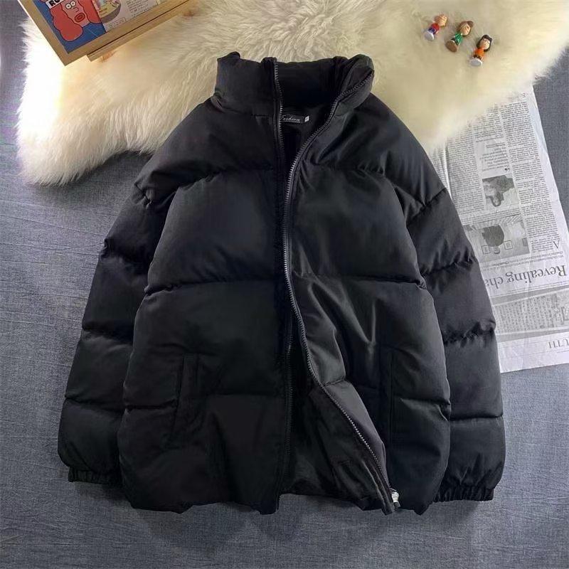 Men's Trendy Winter Cotton Jacket - Thick, Versatile, Stand Collar Outerwear for Students