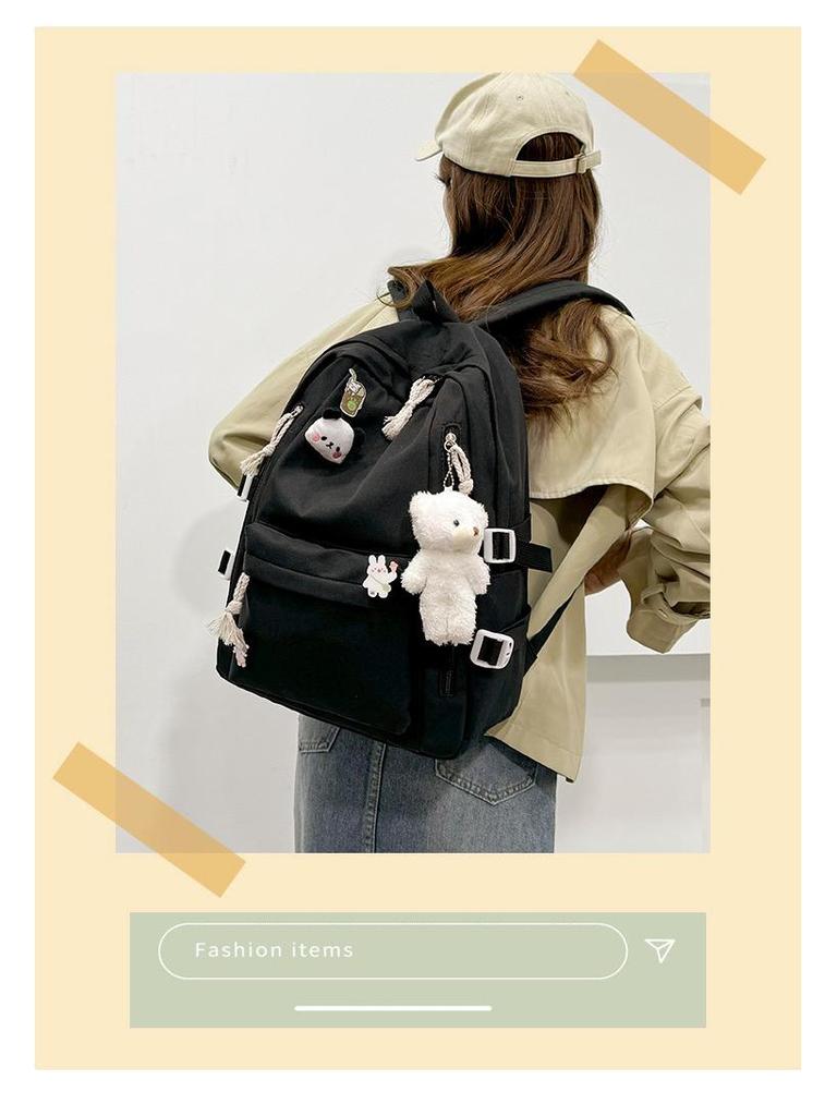 Large Women's Cute Japanese Style Backpack, Korean-Inspired, Versatile for Middle School Students