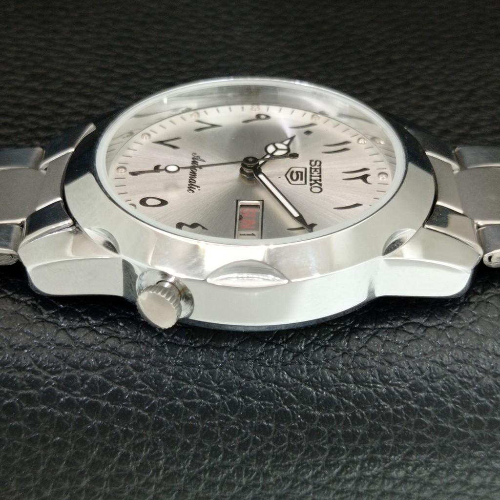 JAPAN VINTAGE REFURBISHED SEIKO 5 AUTOMATIC MENS SILVER DIAL WATCH a445892-1