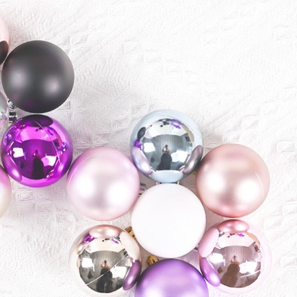 24pcs Plastic Christmas Balls 6CM Xmas Tree Bauble Ball Xmas Decorative Hanging Ornaments  Props
