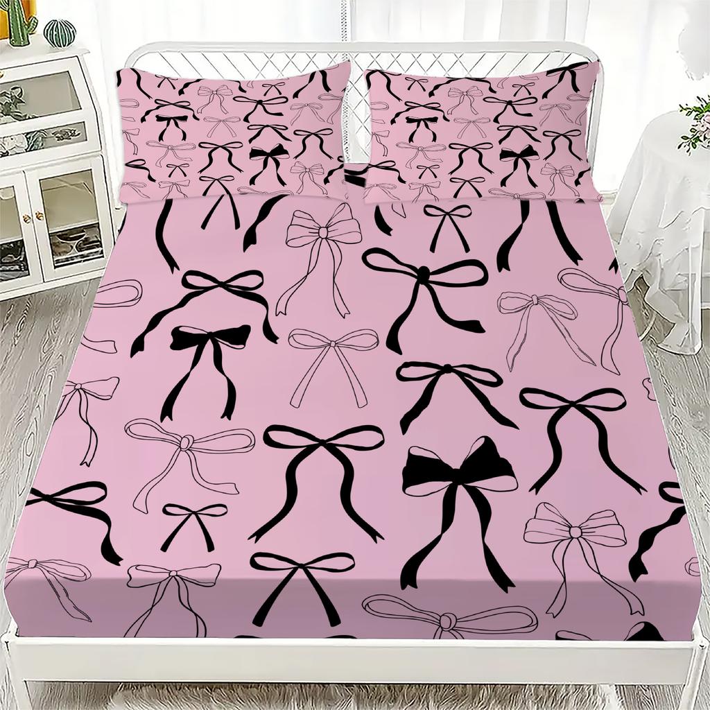 Bowknot Personalized Fitted Sheet Set Bowknot Personalized Bedding Set Comfortable Skin Friendly Cute Style 120x220cm