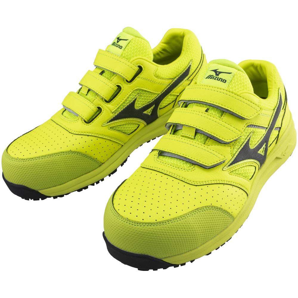 Mizuno LSII Work JSAA Standard Work Shoes Yellow x Dark Size cm Shoes, All-Purpose Lightweight, 22L, (Type A), Gray, 27.0
