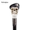White Resin Skull Hat Head Walking Cane Fashion Decorative Steel Stick Gentleman Elegant Cosplay Cane Knob Crosier 94cm