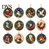 Office Festive Accessories 12PCS Christmas Tree 2D Flat Pendant, Pearl Acrylic Art Kits, Bright Gift for Holiday Season Color Classic Patterns