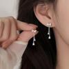 Real 925 Silver Bowknot Flower Tassel Plant Stud Earrings For Women Party Classic Fine Jewelry Light Luxury Accessories