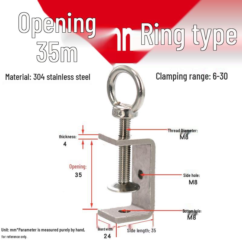 304 Stainless Steel U-Clamp Tiger Clamp with Hand-Tightened Eyebolt