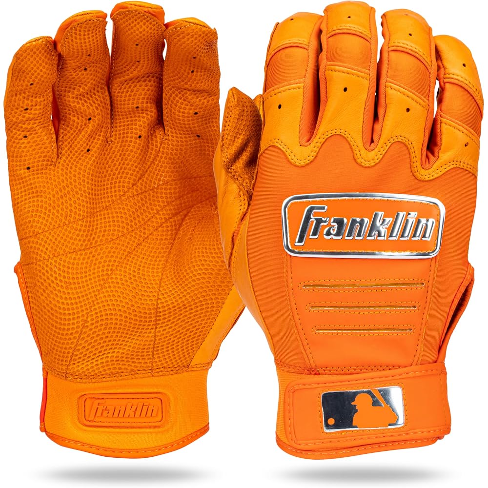 Franklin CFX Pro Chrome Batting Gloves Orange Adult Baseball Gloves Dual-Handed 20604