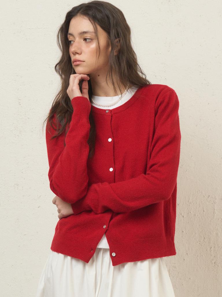 EIGHT DAYS A WEEK Soft Spring Knit Cardigan Red Ad688