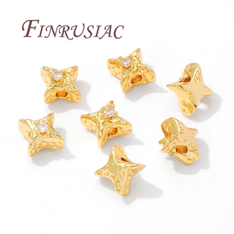 9.5mm*6mm Stars Spacer Bead 18K Gold Plated Jewelry Accessories,Beads Separators,Bracelets&Necklaces Beads