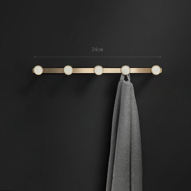 Green/White Brass  Wall Mount Robe Hooks Bathroom Towel Hook Row Hook Door Key Bag Towel Hanger Rack Light Luxury Bedroom Hooks