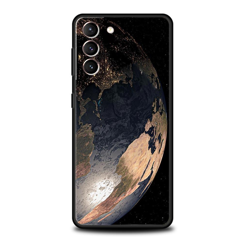 Earth Stars Space Phone Case For Samsung Galaxy S24 S23 S22 S20 Ultra S21 FE 5G S10 S9 Plus S10E S8 Soft Silicone Cover
