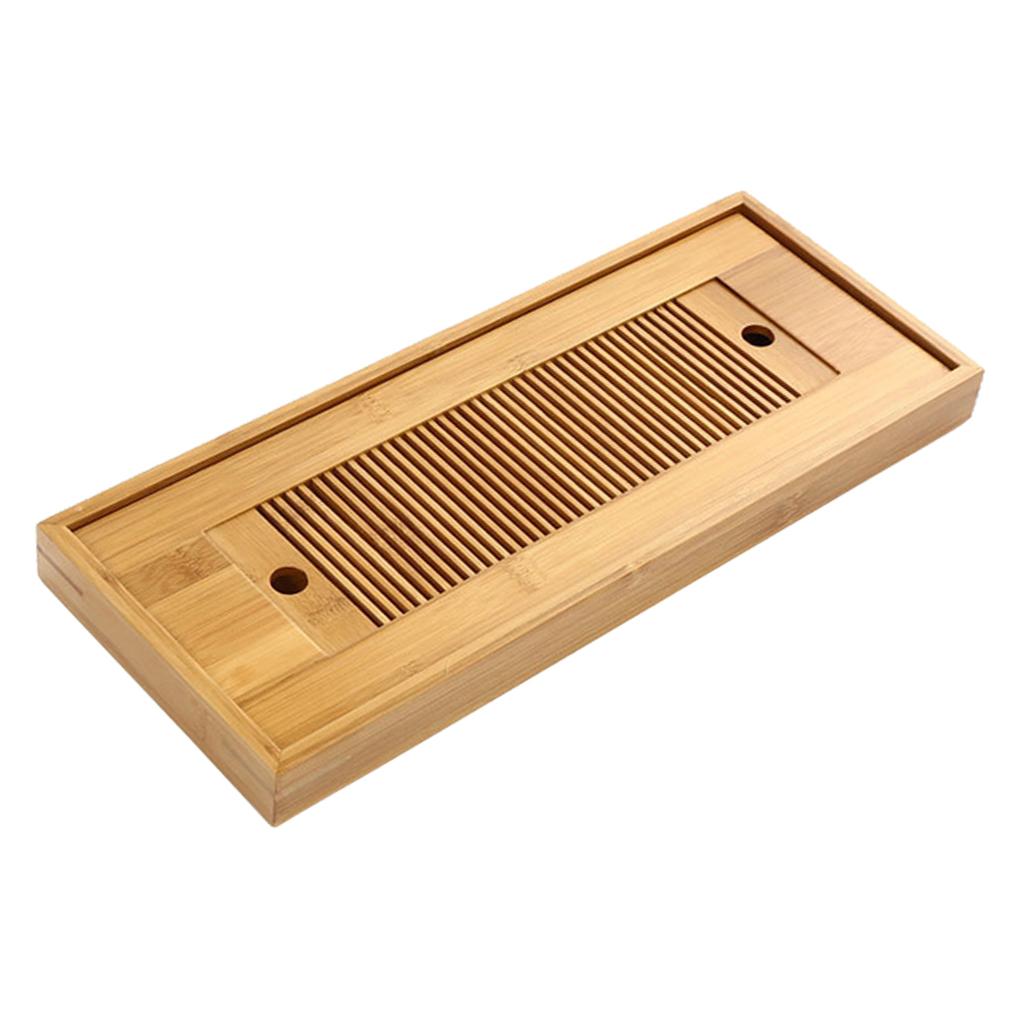 Bamboo Tea Tray Reservoir Classic Polished Tea Table Tray Tea Board for Chinese Kungfu Tea Ceremony