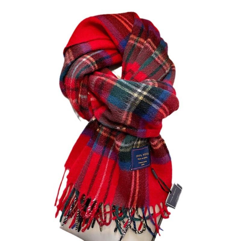 UOSU Classic Red Plaid Winter Scarf