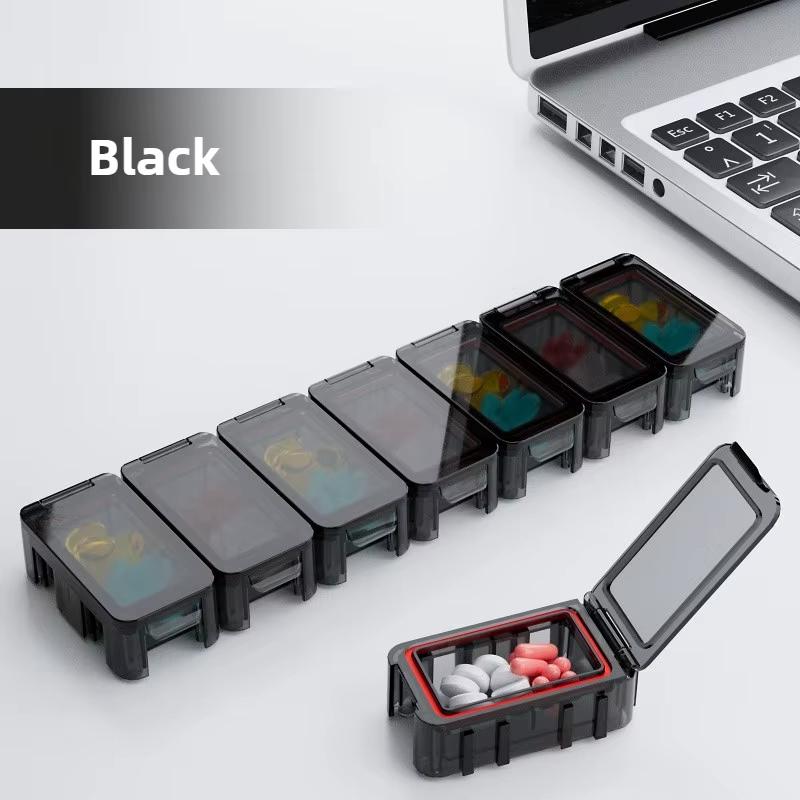 

Portable 1PCS Weekly Pill Case Folding Medicine Drugs Pills Capsule Tablet Container Boxs Plastic Empty Drug Organizer Tablets чорний