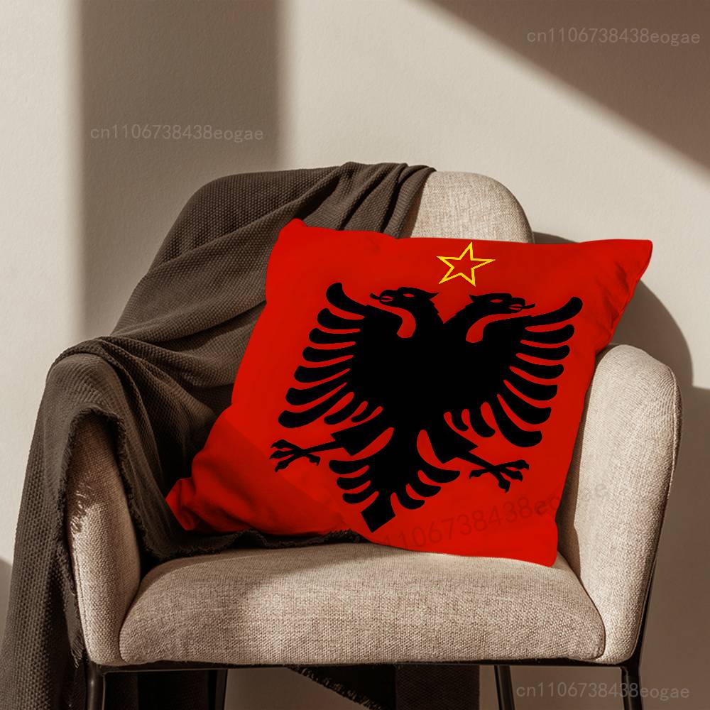 Cool A-Albania Flag  Throw Pillow Case For 45*45cm,55*55cm,30*30cm For Home Bedroom Decoration And Protector