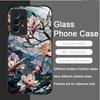 Luxury Flower Marble Texture Tempered Glass Phone Case for Samsung Galaxy S25 Ultra S24 S23 Plus S22 S21 S20 FE A56 A55 5G Cover