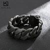 Vintage Schweres Herren-Edelstahlarmband Matt Breit Handgelenk Kette Schmuck 3 Farben Poliert Größere Accessoires
