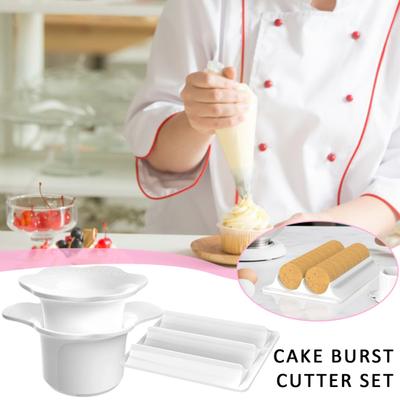 Conjunto de Molde para Cake Pop Circular Cortador de Biscoito Redondo de 1,75 polegadas com Bandeja Base Molde de Plástico para Barra de Bolo para Trufas Sobremesas