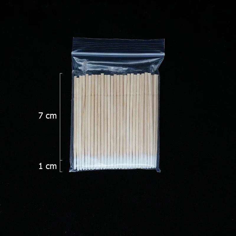 300Pcs Nails Wood Cotton Swab Clean Sticks Nail Polish Remover Art Tools Wooden Cotton Head Manicure Corrector Nail Polish Tool
