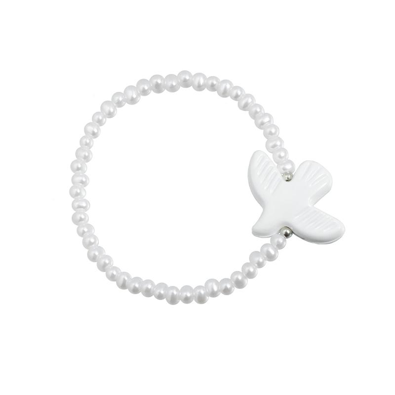 

Fashion Crystal Pearl Dove of Peace Earrings Necklaces For Women Fresh Elegant Creative Beaded Jewelry Daily Party Accessories
