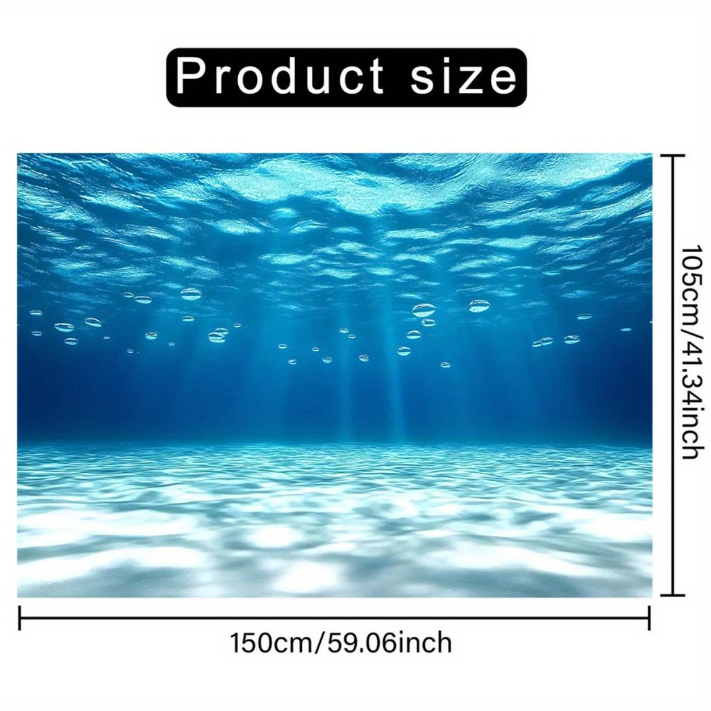2D Flat Banner 1pc - Giant Party Banner of Underwater Wonders - Ocean-themed Background, Featuring Sharks