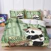 Panda Cute Printed Cartoon 3-Piece One Piece Bedding Set Comforte Luxus Exquisite Birthday Gift Polyester Home Decor Duvet Cover