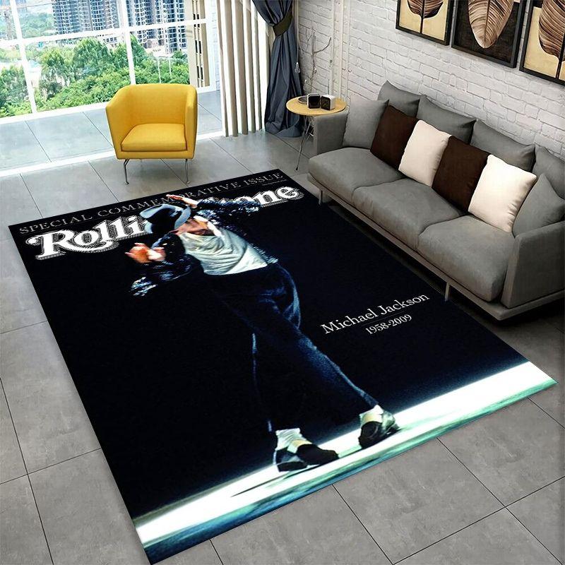 Tappeto Antiscivolo Retrò MJ Michael Jackson King of Pop per Soggiorno, Camera da Letto, Sala Giochi, Tappetino per Pavimento, Tappeto Decorazione Casa, Stanza dei Bambini