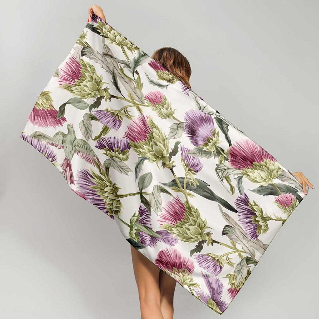 Tropisches Monstera-Blatt bedrucktes Strandtuch Schnelltrocknendes Polyester Badetuch Grünes Palmen-Sandfreies Handtuch für den Sommerurlaub
