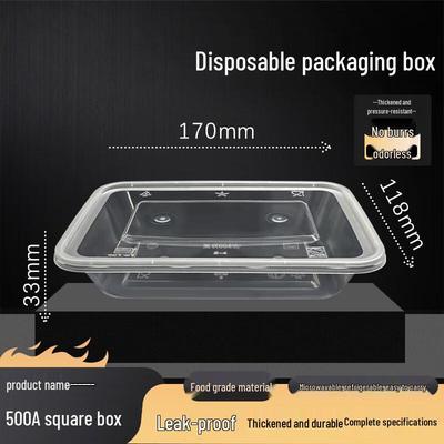 500ml Disposable Rectangular Takeout Lunch Box