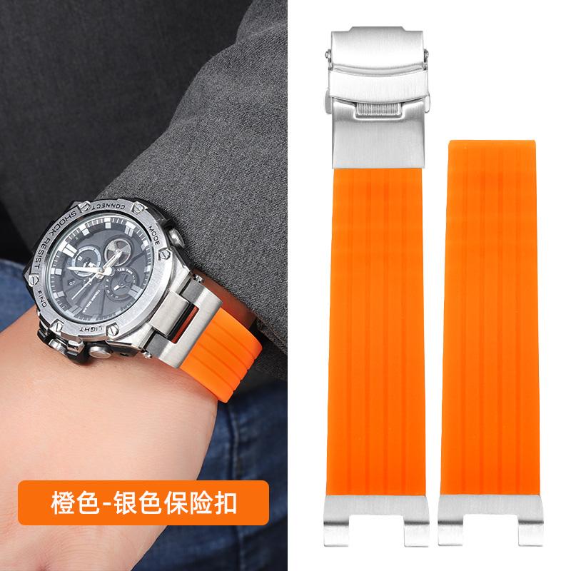 For Casio Gst-b100 Watch Strap Silicone Men GST-W300 210 400G S130 S310 S330 B100 Band Metal Adapter Modified Rubber Watchband