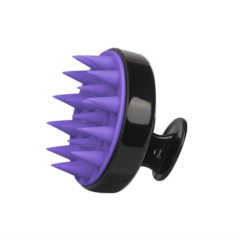 

Силиконовая массажная щетка для мытья головы и ухода за домашними животными Black + Purple Teeth чёрный