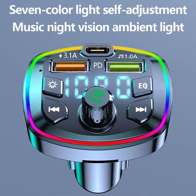 Bluetooth 5.0 Fm Transmitter Car Mp3 Player Wireless Hands-Free Audio Receiver Car Radio Dual USB Fast Charger